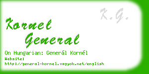 kornel general business card