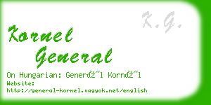 kornel general business card